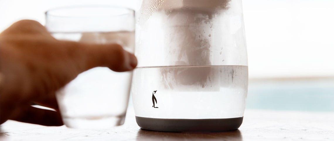 Gentoo Glass Alkaline Water Filter Jug (Grey and White)