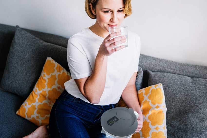 staying hydrated with water filter jug